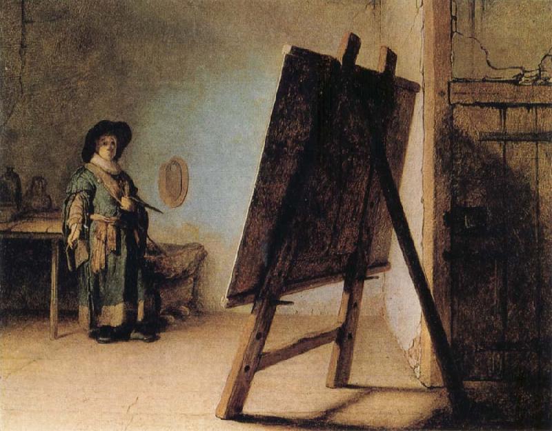 REMBRANDT Harmenszoon van Rijn The Artist in his Studio oil painting picture